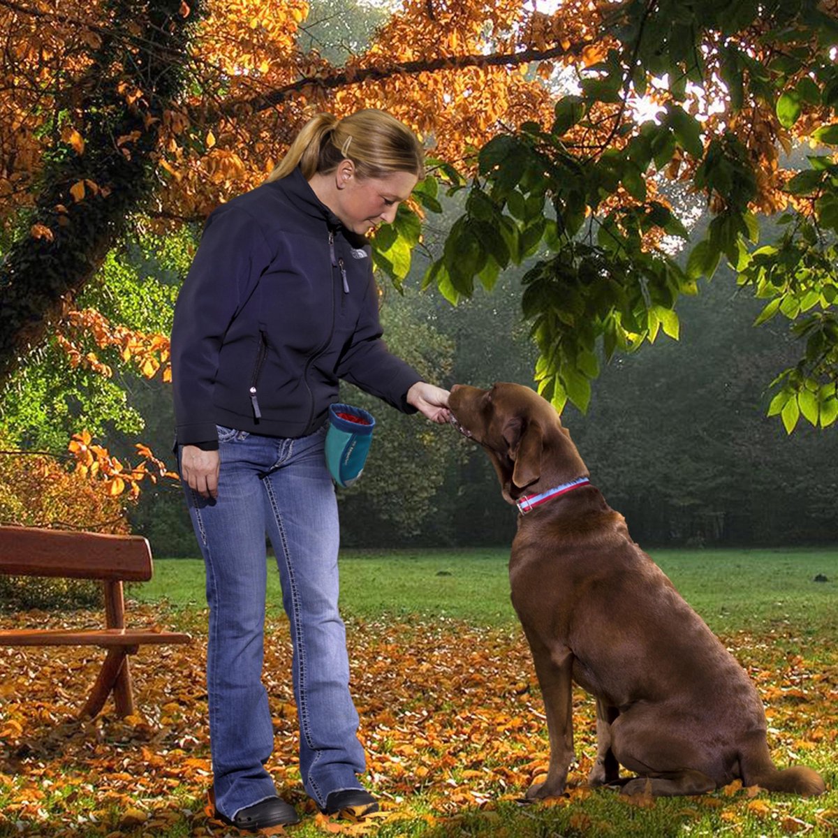 Beloningszakje voor om je middel voor Puppy Training en/of Wandelen - Wasbaar met extra rits voor sleutels e.d. - Kurgo Go Stuff It - 14x7