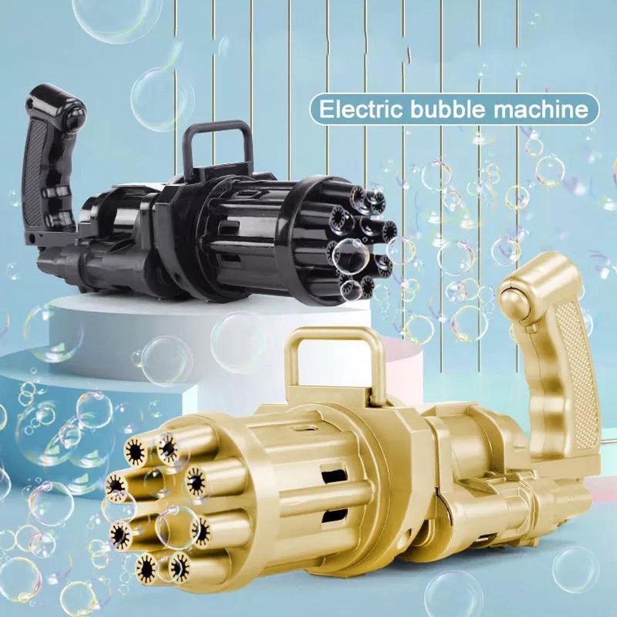 Bellen blaas machin zwart- Speeldgoed  Bellen machin - bubble maker - Gatling Bubble Machine