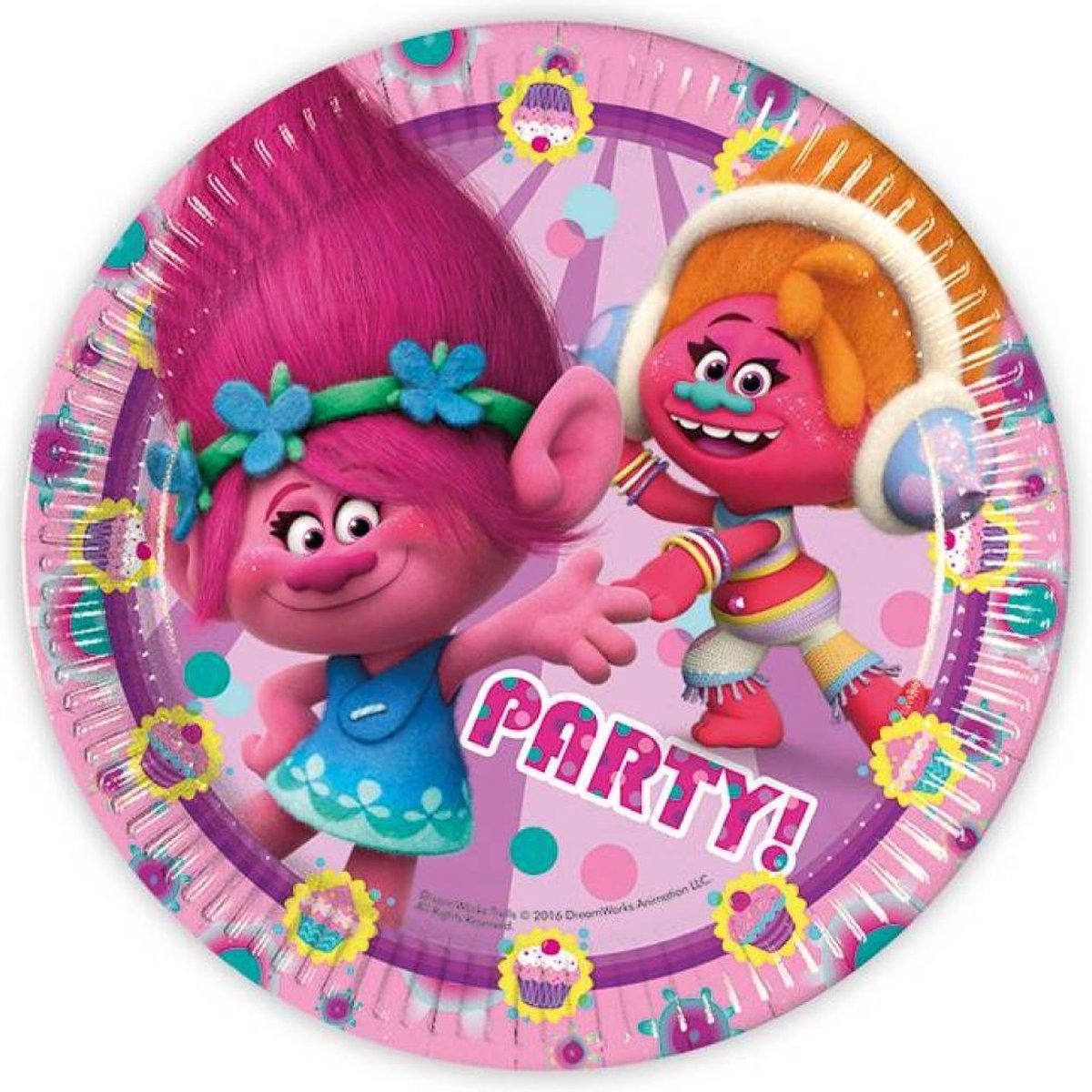 Trolls Borden 23cm 8 stuks