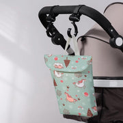 Luiertas voor 6 luiers - Waterproof - Luier organizer - Herbruikbaar - 24 centimeter lang - Groen met eenhoorns