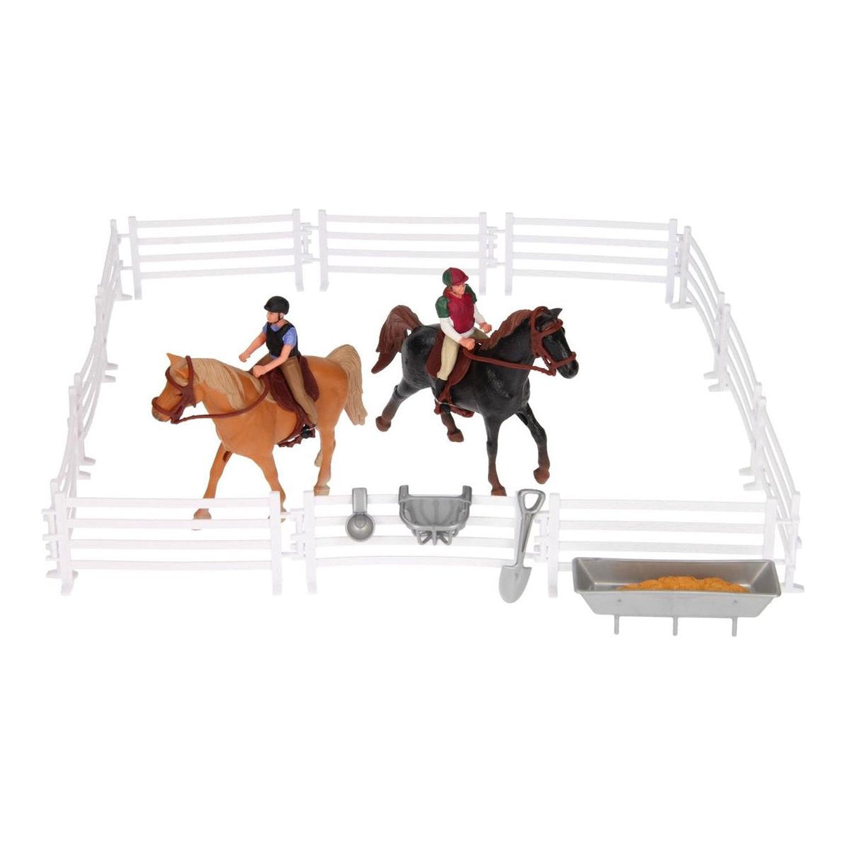 Kids Globe - Speelfigurenset - 2 paarden met ruiters - 640072