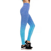 Fitness/Yoga legging - Fitness legging - LOUZIR sport legging Stretch - squat proof - OMBRE blauw Maat S