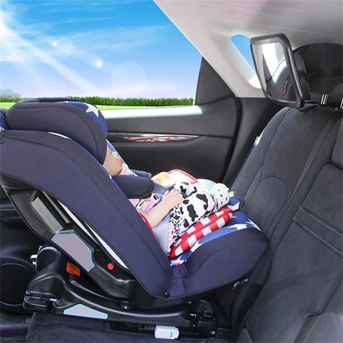 Autospiegel Baby Verstelbaar - Achterbank Spiegel Baby - Achteruitkijkspiegel XL - Baby Spiegel Auto