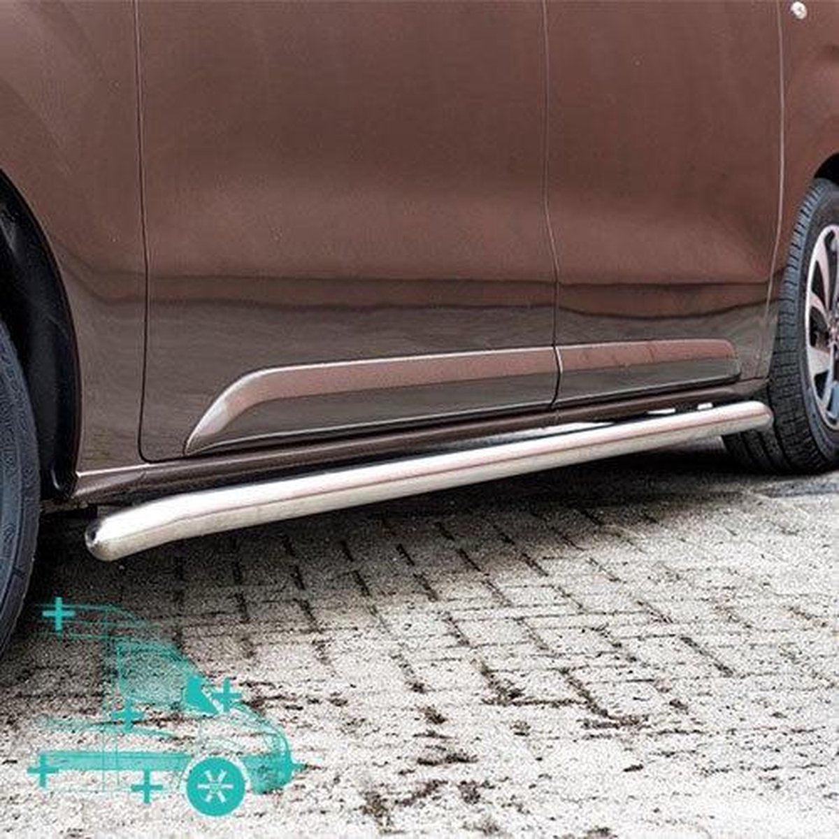 Sidebars RVS G-Serie | Citroen Jumpy 2016+ | Peugeot Expert 2016+| Toyota ProAce 2016+| | L2/L3 Zwart Mat