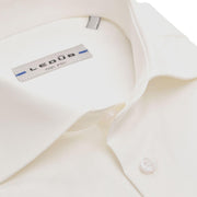 Ledub Modern Fit overhemd - beige twill - Strijkvrij - Boordmaat: 48