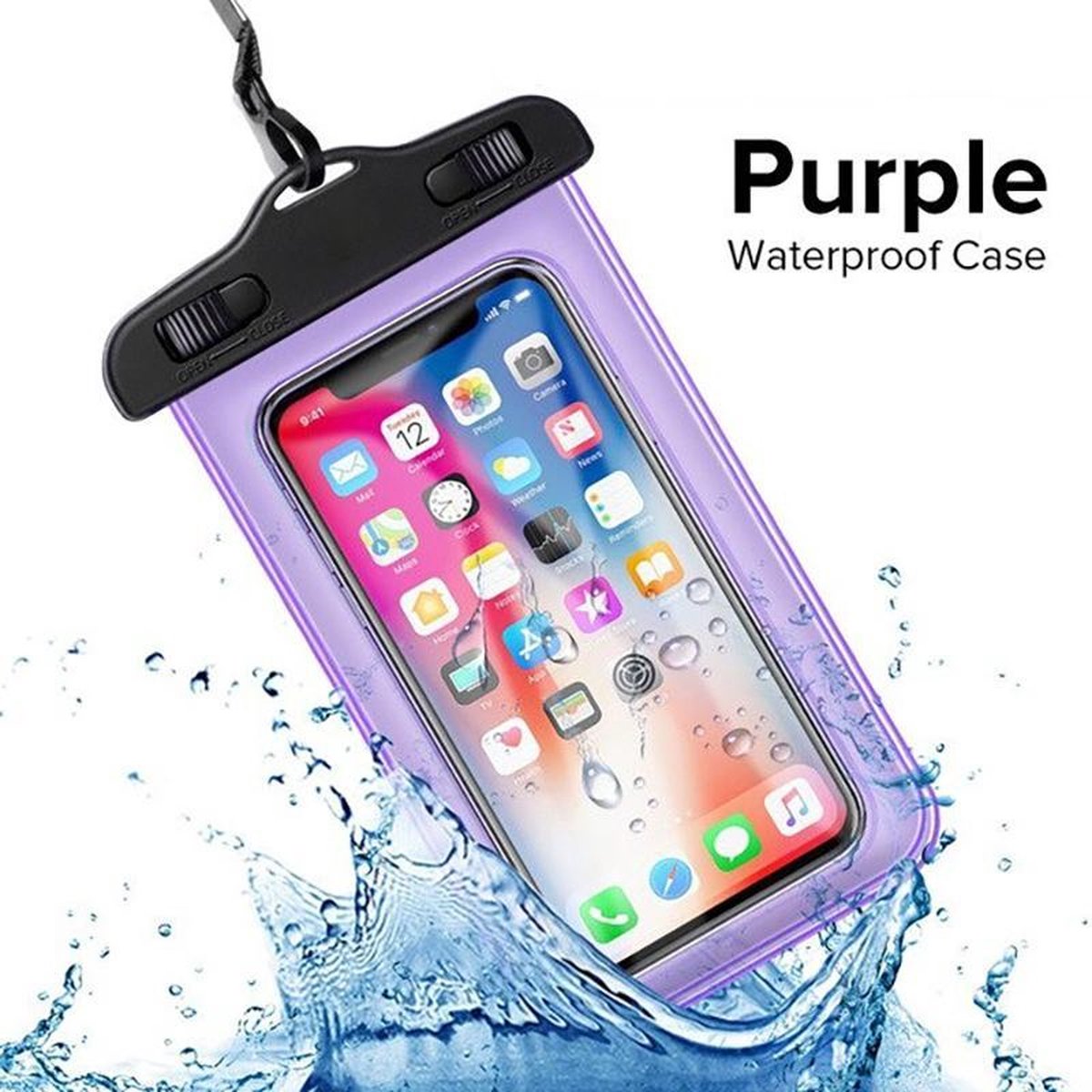 Waterdichte Telefoonhoesjes - Waterproof Hoesje voor Telefoon - Waterdicht Telefoonhoesje - Paars