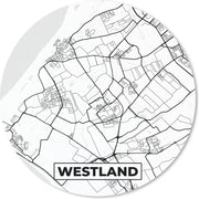 Muismat - Mousepad - Kaart - Westland - Zwart - Wit  - 30x30 cm