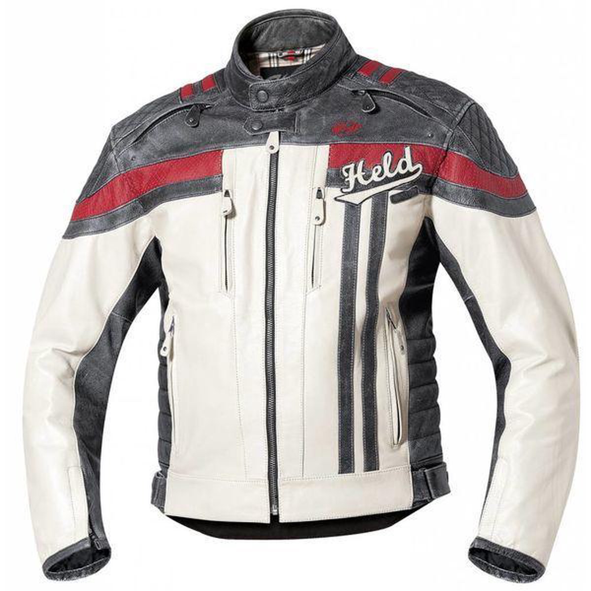 Held Harvey 76 Leren Jas zwart/wit