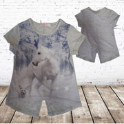 S&C Grijs shirt met paard 86/92 - 86/92