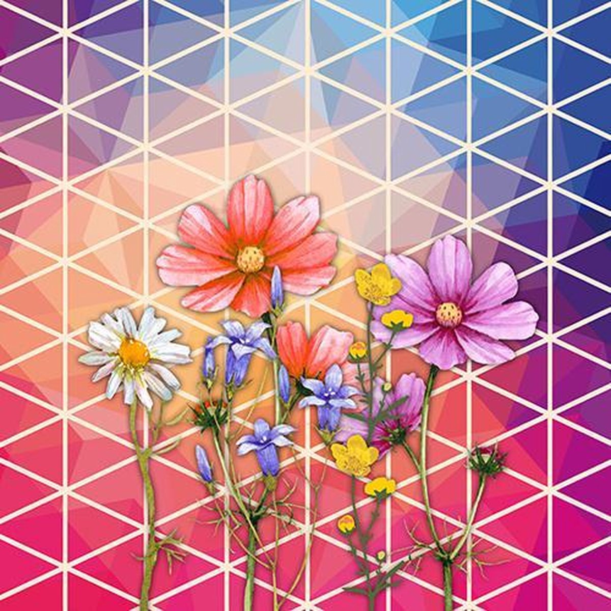 Pap Star Servetten - servetten - 33 x 33 - lunchservetten - serie Crazy Flowers