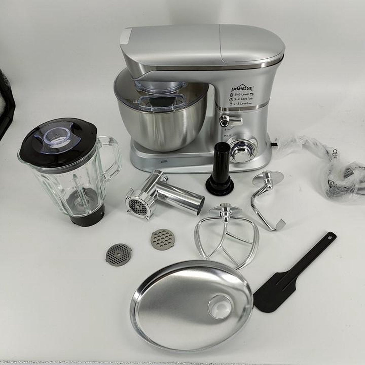 Homelux-  3 in 1- keukenmachine -5 liter - zilver.