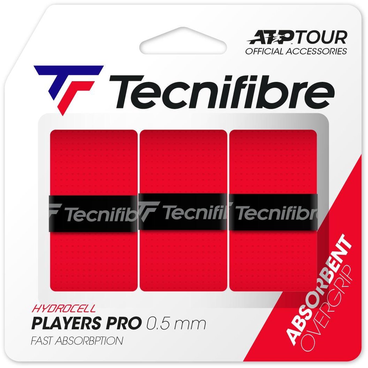 Tecnifibre Players Pro (3 stuks) - Rood - 0.5 mm - overgrips