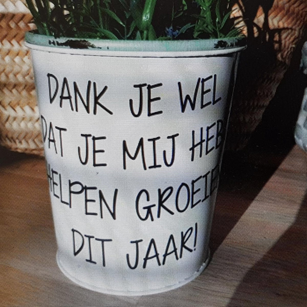 4 stuks sticker cadeau gieter bloempot juf tekst bedankt | Dankjewel dat je mij hebt helpen groeien | bedanken juffen juffendag meester meesterdag  afscheid einde jaar schooljaar groep klas set  Juffendag cadeau  Einde schooljaar   juf