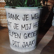 4 stuks sticker cadeau gieter bloempot juf tekst bedankt | Dankjewel dat je mij hebt helpen groeien | bedanken juffen juffendag meester meesterdag  afscheid einde jaar schooljaar groep klas set  Juffendag cadeau  Einde schooljaar   juf