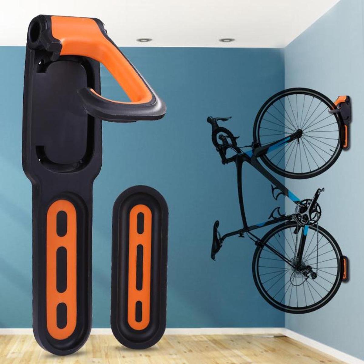 Fiets Ophangbeugel - Zwart / Oranje - Muurhouder fiets - Muurbeugel Wandhouder Wandbeugel - Muurbevestiging Ophangsysteem - Muur Houder Fietsbeugel Fietshaak