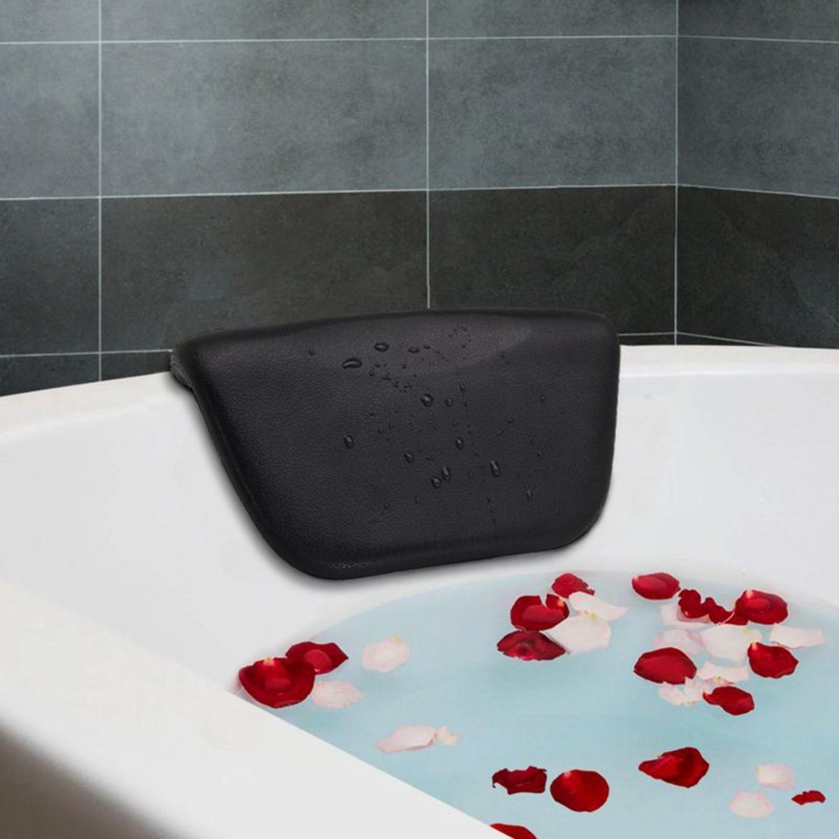 Able & Borret | Badkussens voor in bad | Badkussens | Badkussen zwart | Hoofdsteun bad | Nekkussen bad | Bad kussen | Jacuzzi kussen | Zwart