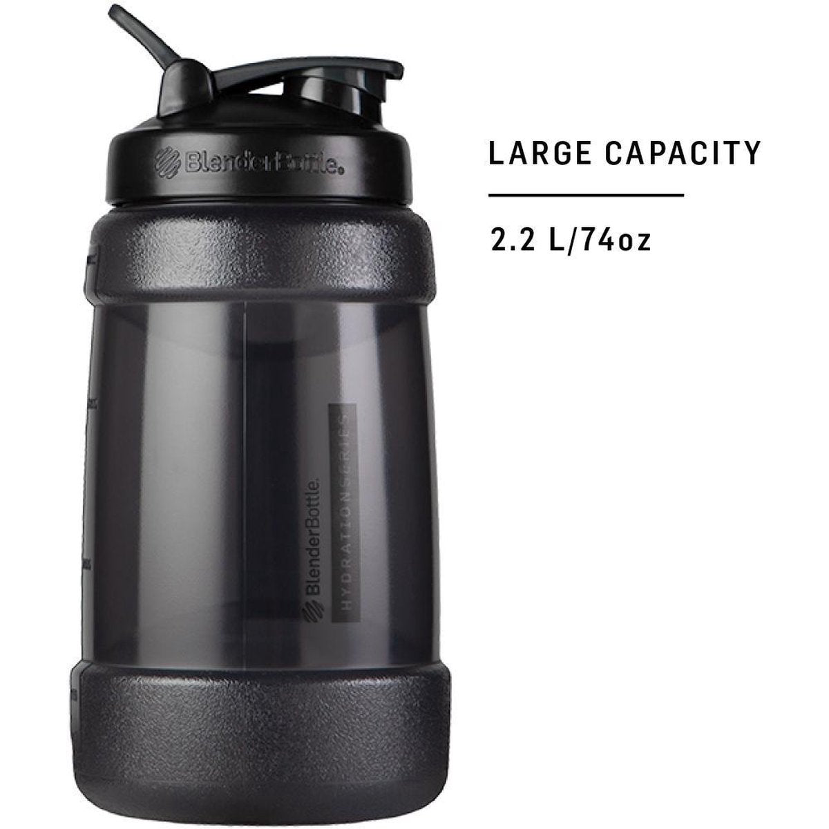BLENDERBOTTLE  | KODA voor water - Zwart 2.2 liter  |  Bidon. Mooi ontworpen waterfles die alle kwaliteiten heeft van de BlenderBottle familie. Zonder Blenderball. Speciaal ontworpen om dagelijks genoeg water te drinken. Drink 2 liter per dag!