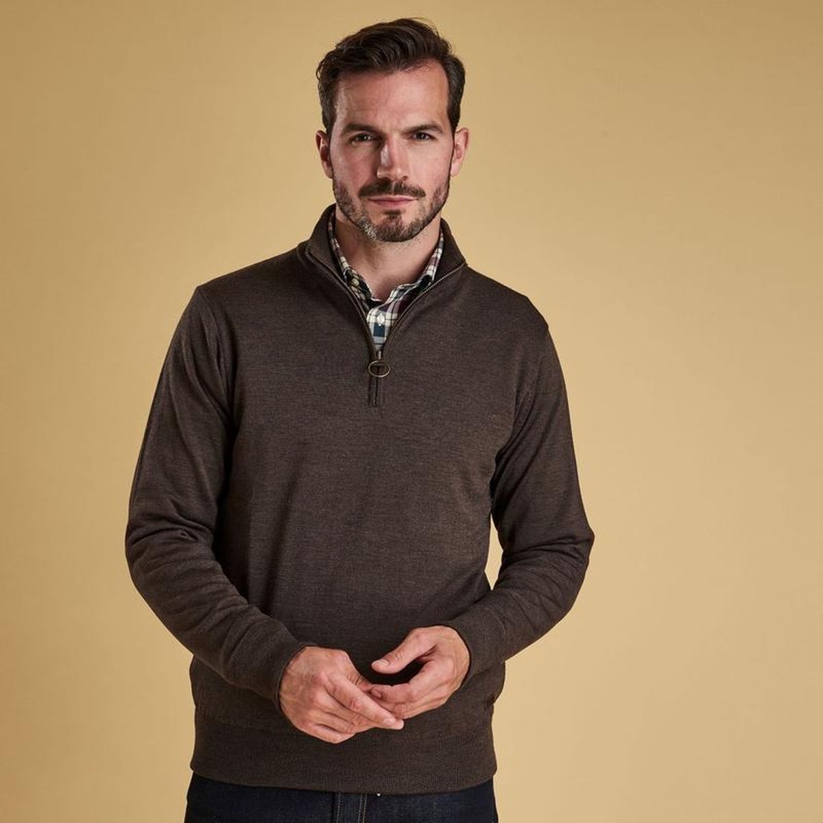 Barbour Gamlan half zip mkn1213br71 brown S