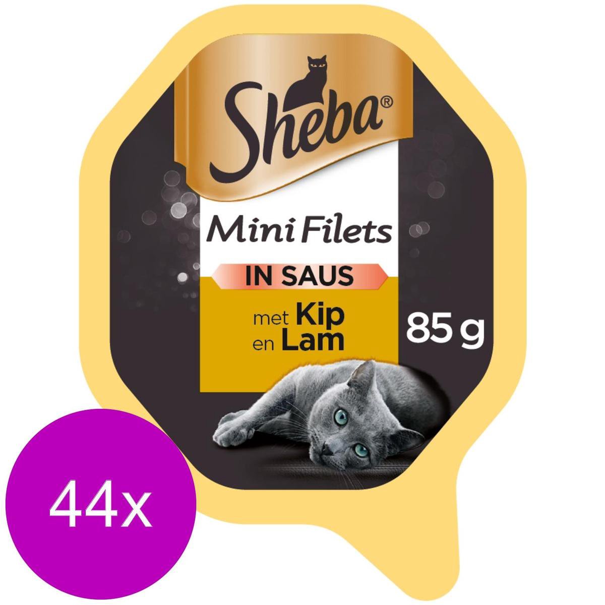 Sheba Alu Selection Kip/Lam - Kattenvoer - 44 x 85 g
