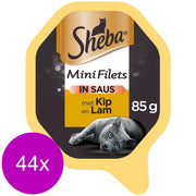 Sheba Alu Selection Kip/Lam - Kattenvoer - 44 x 85 g