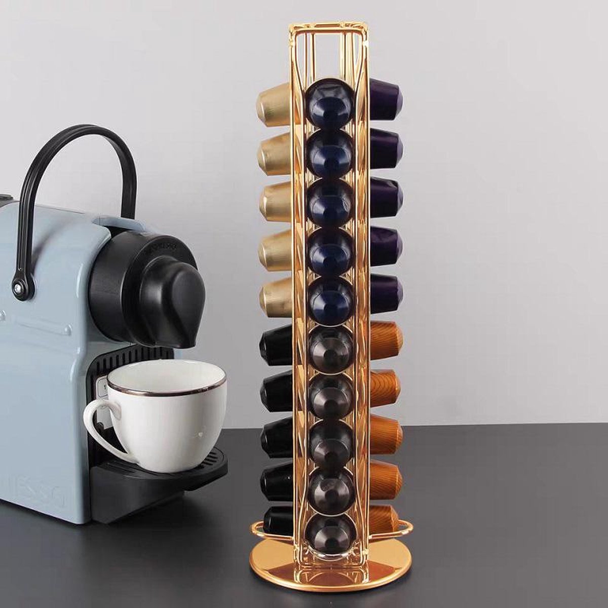 Draaibare nespresso capsulehouder 40 stuks -goud