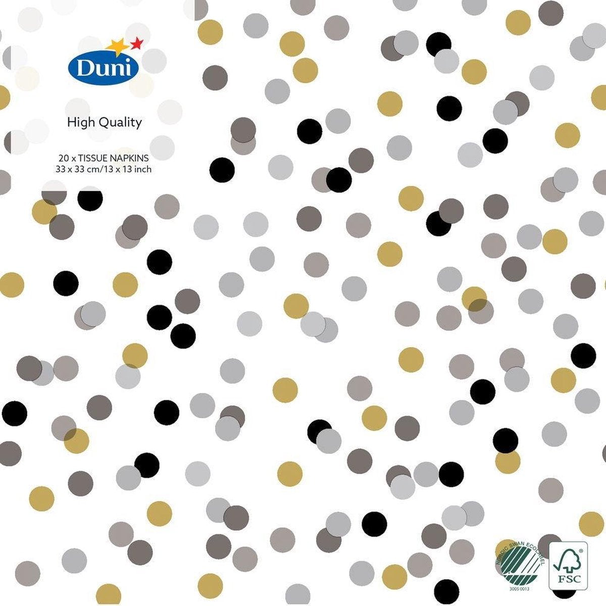 Duni Servetten Dream Dots 3-laags 33 X 33 Cm Papier Wit 20 Stuks