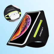 Luxe universele smartphone hardloop Armband Zwart / Sportband - Inclusief ruimte voor pasjes