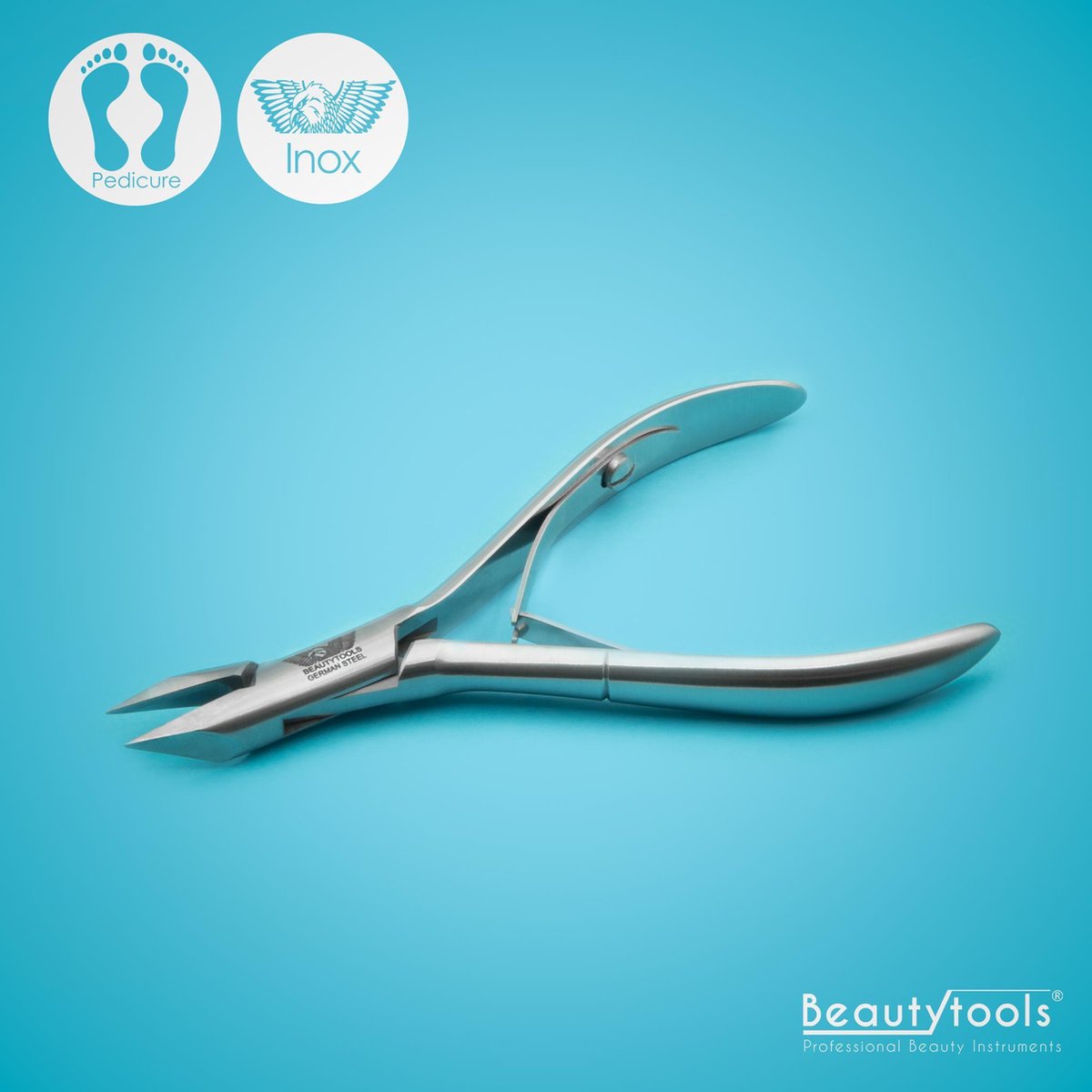 PROMO! BeautyTools INOX Nagelknipper/Nageltang Met Spitse Bek Voor Nagelhoekjes - Hoektang (Voor Ingegroeide Teennagels) - 16 mm Rechte Bek (NN-1819)