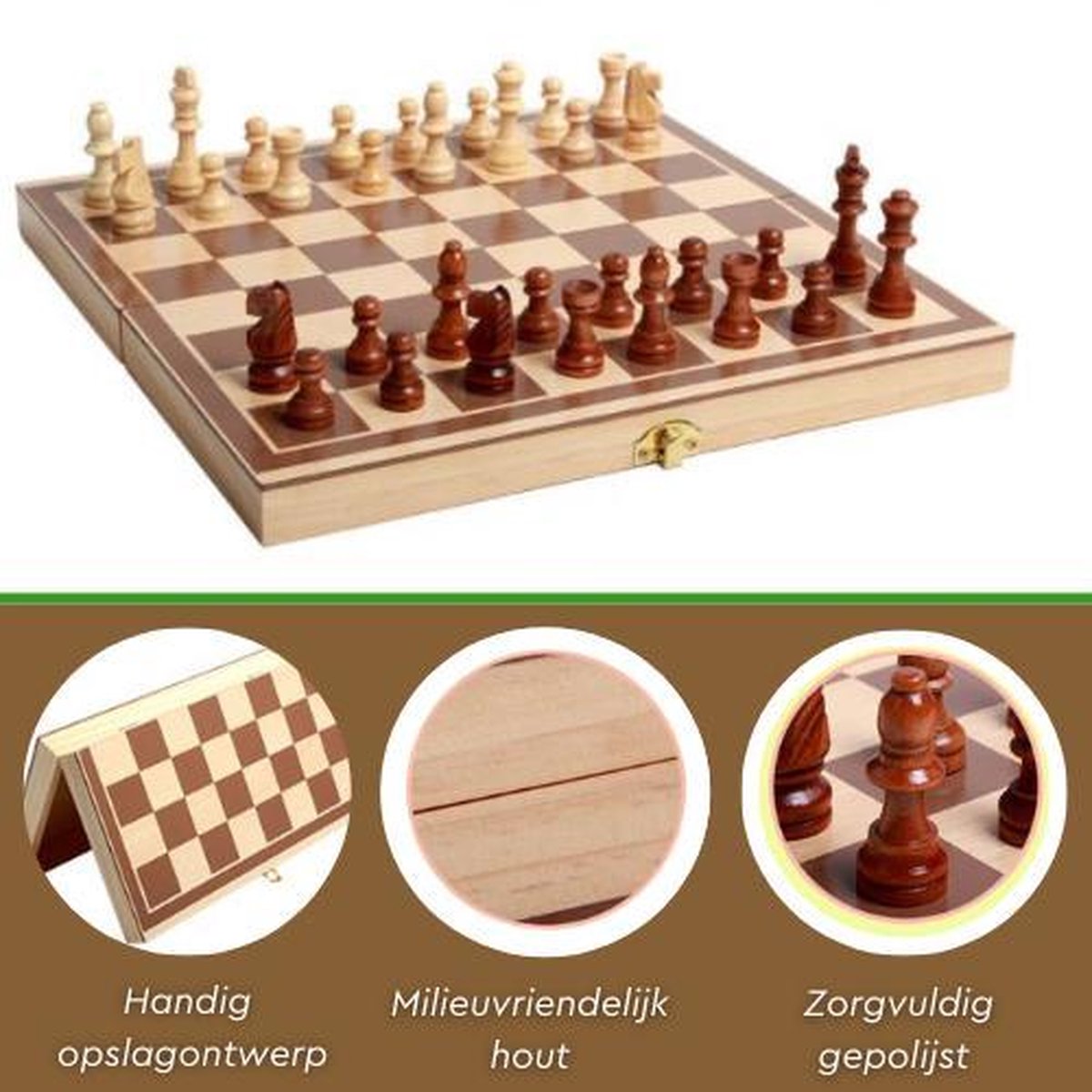 Schaakbord schaakspel schaken chess schaakset met schaakstukken - Incl. alle schaakstukken - Alian®