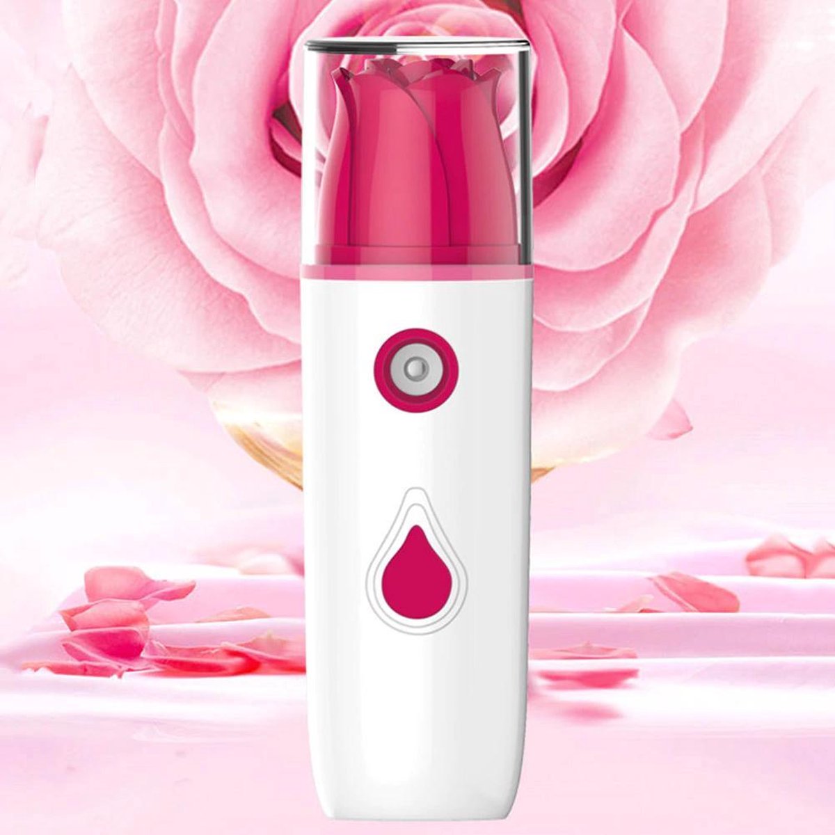 Face Steamer | Tulp | Gezichtsbevochtiger | Draagbaar | Oplaadbaar | Luchtbevochtiger | Rood