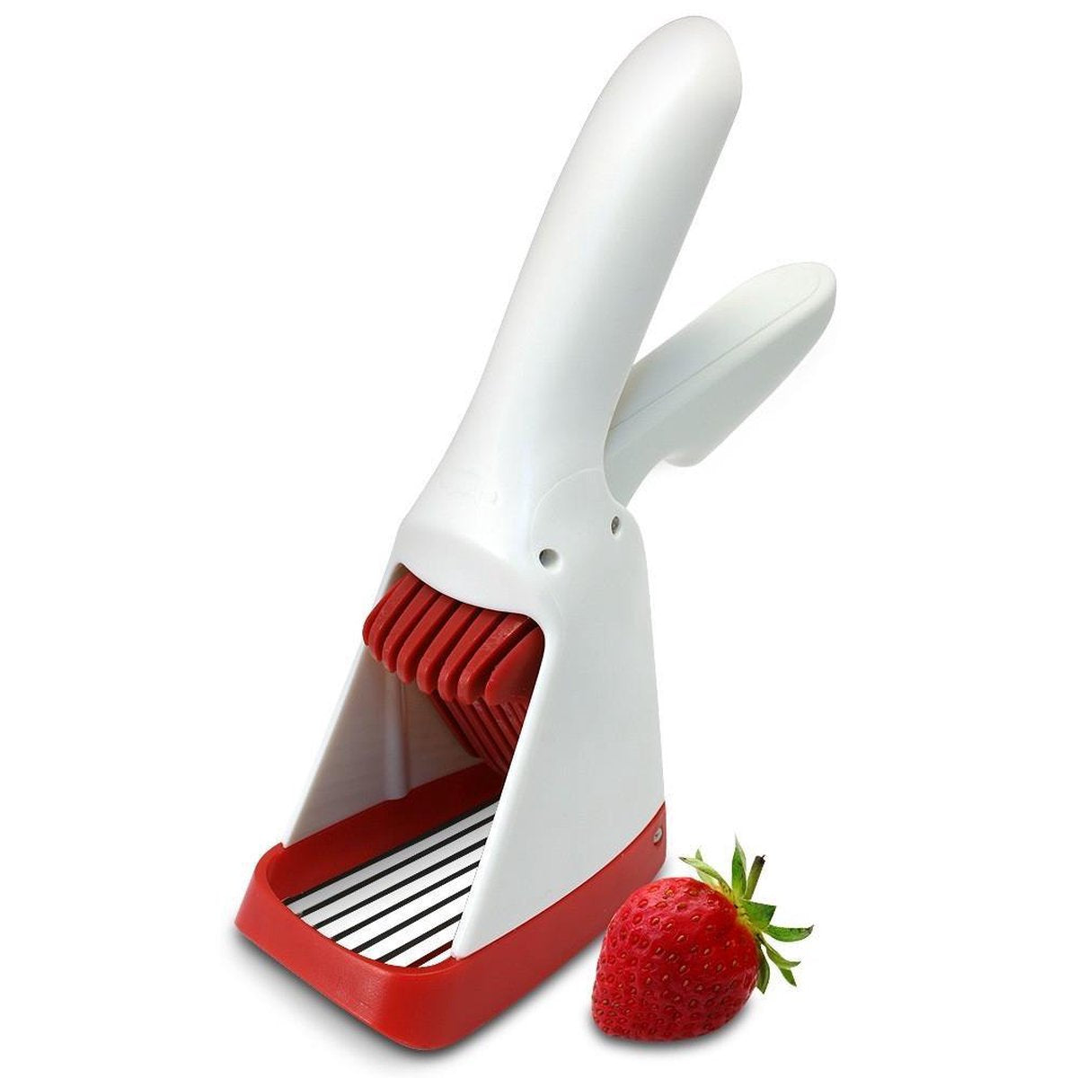 Chef'n Quickpit Aardbei-Snijder - Rood-Cream
