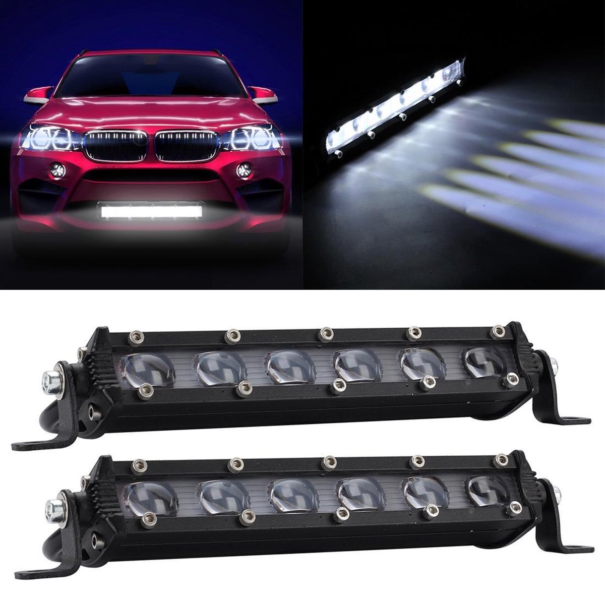 2 STKS 8 inch 18 W 6000 K IP67 1800 ML Car Boat Marine Werklampen Spotlight LED-lampen