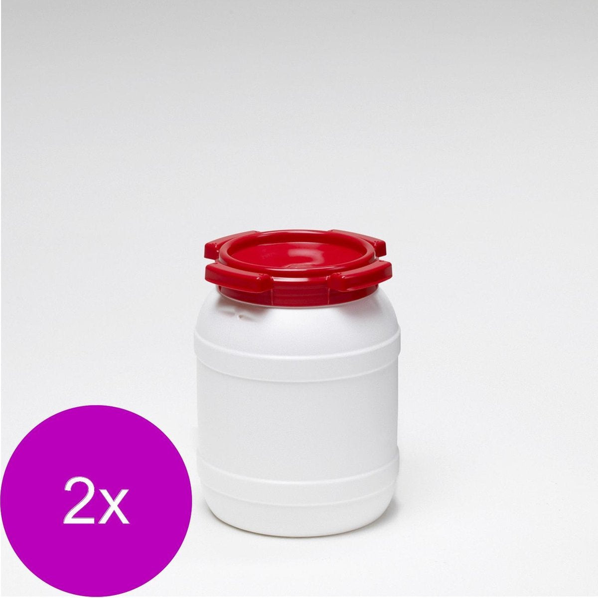 Curtec Voerton Schroefdeksel Wit&Rood - Voerbewaarton - 2 x 6 l