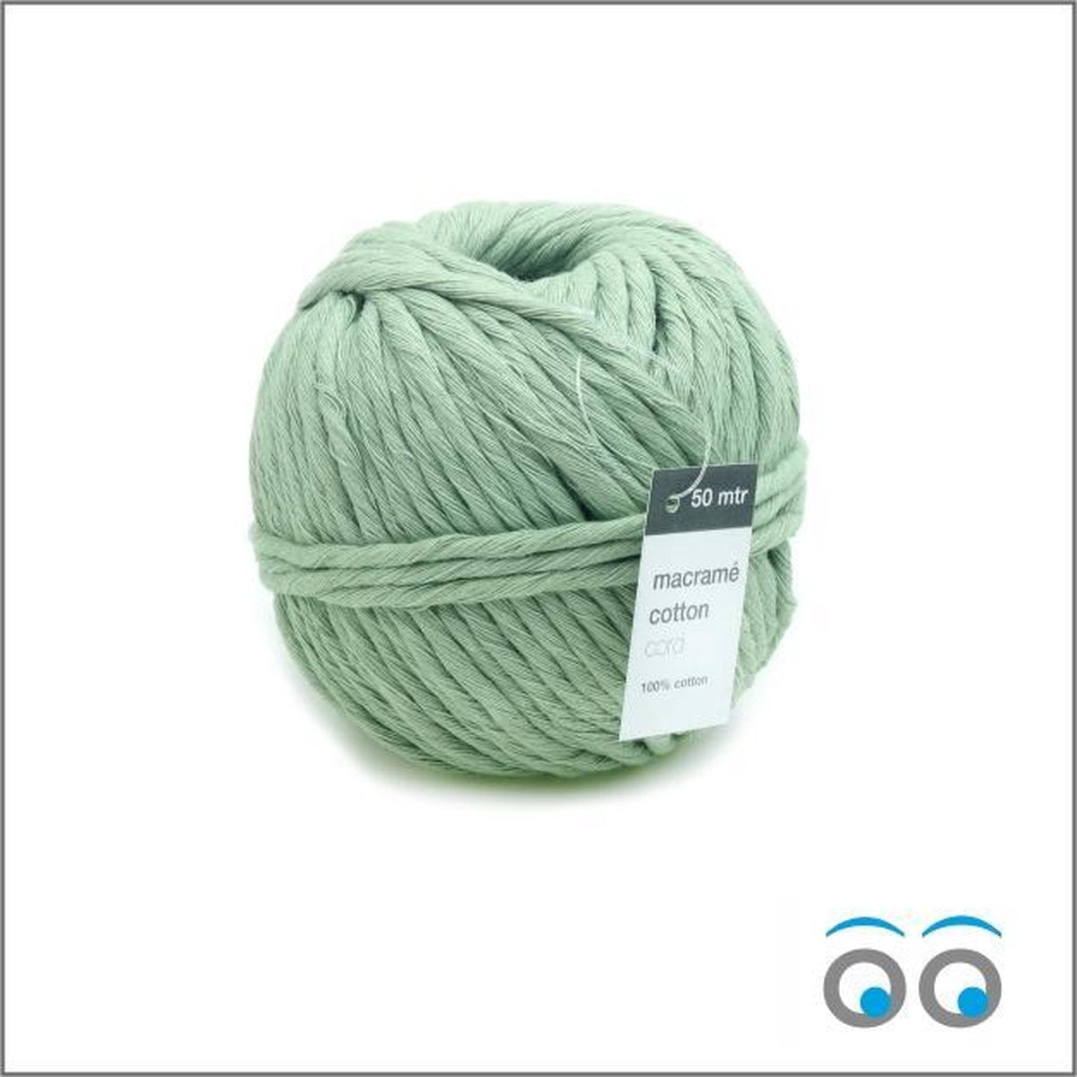 100 meter Macramé touw - jade groen - (2rollen van 50 meter)