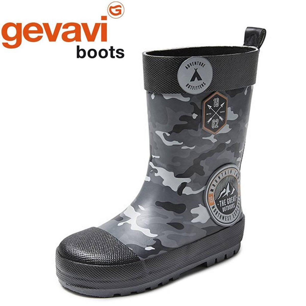 Gevavi Boots Kris Grijs Zwart Rubberen Regenlaarzen Kids