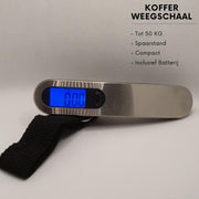 Digitale Reis Weegschaal Met Lus Voor Koffers - Bagageweger Kofferweger - Inclusief Batterij - Tot 50 KG