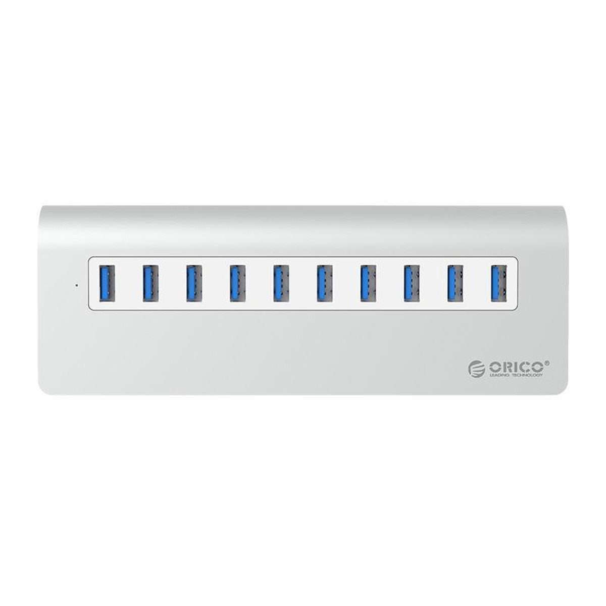 Orico desktop USB hub met 10 poorten - USB3.0 - externe 12V voeding / aluminium - 1 meter