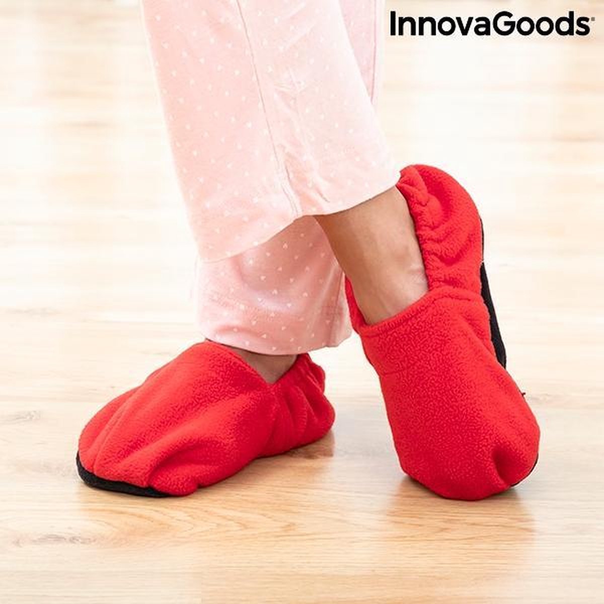 Innovagoods Opwarmbare Magnetron Pantoffels Rood