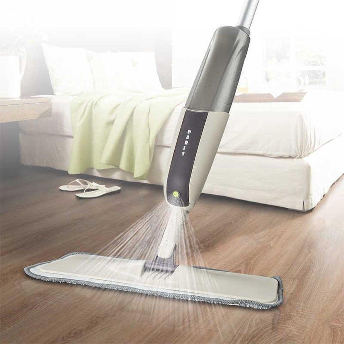 Spray Mop + 3x Losse Microvezel doeken  - Schoonmaak Vloermop Spray Functie - Dweil - Vloerreiniger + gratis handige houder