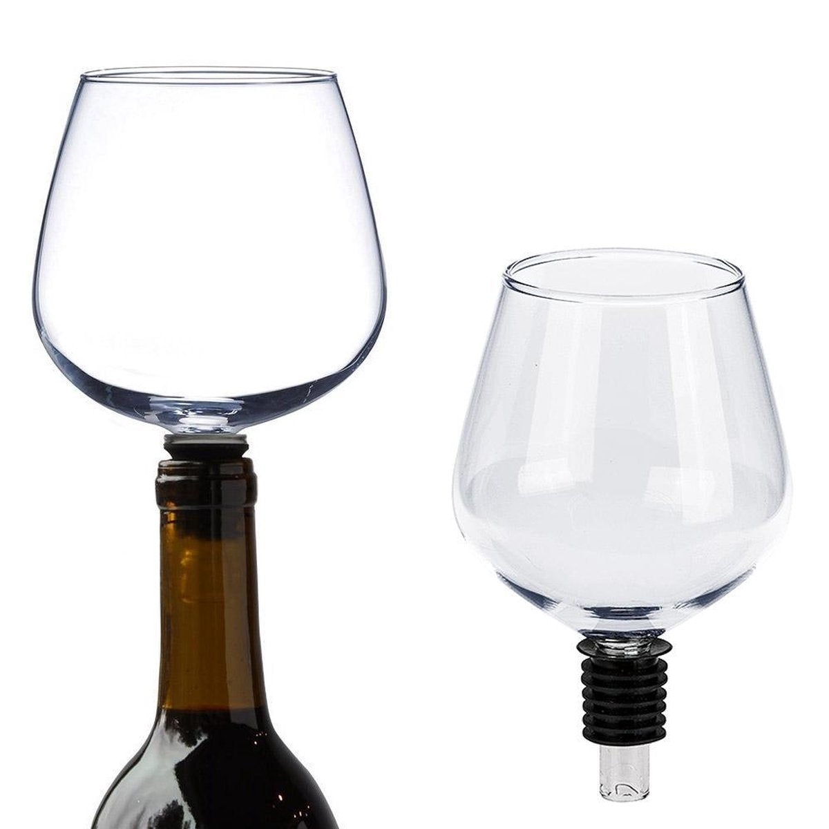 Wijnfles Glas - Opzetstuk - Wijnglas