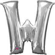 Letter W ballon zilver 86 cm