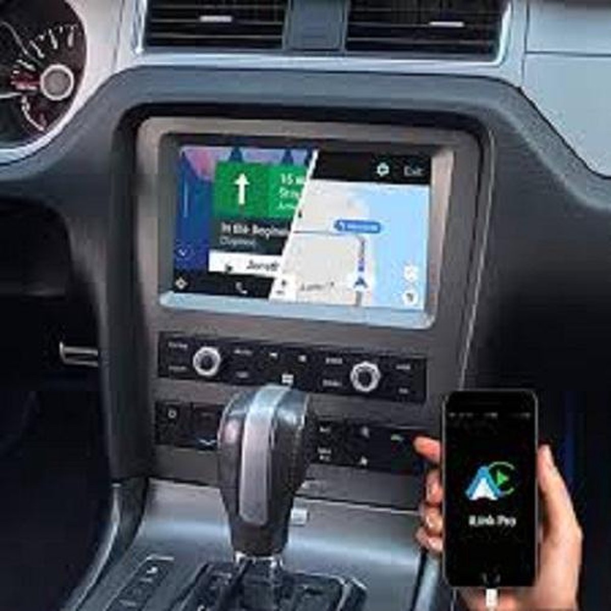 Navigatie Ford mustang 2010-2014 touch Screen parrot carkit overname boordcomputer TMC Carplay android auto
