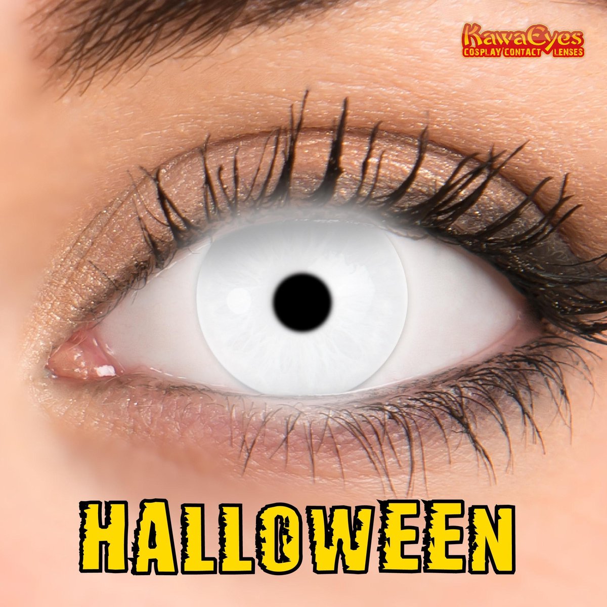 Halloween Actie Kawaeyes Kleurlenzen Fluo White - Incl. Lenzenvloeistof en Lenzendoosje