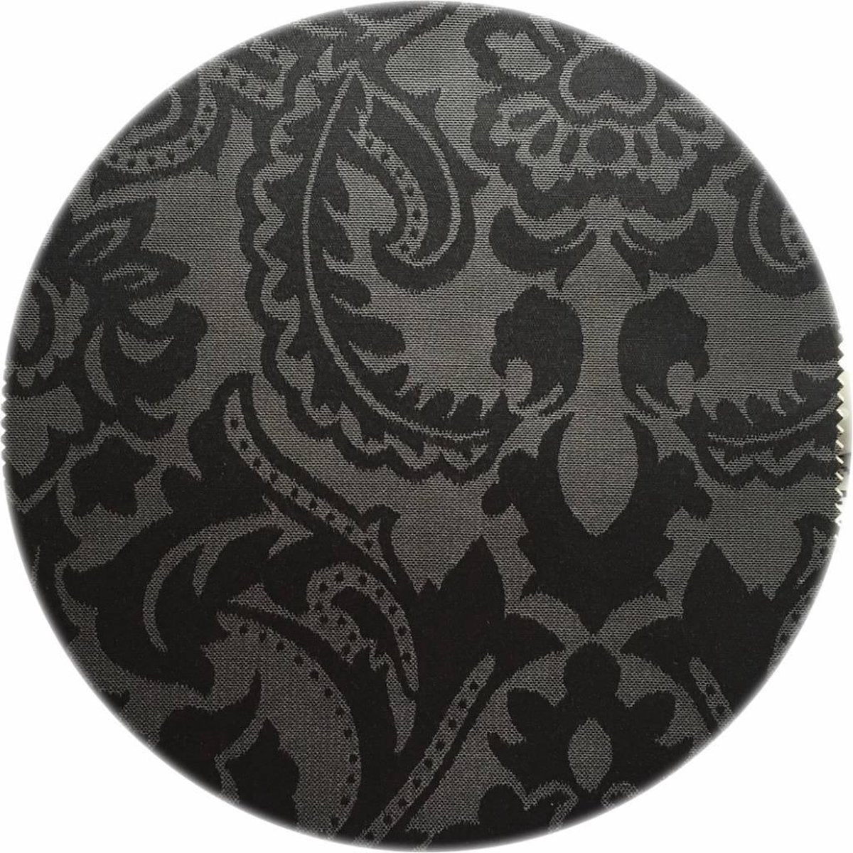 MixMamas Rond Tafelkleed Gecoat Jacquard - Ø 180 cm -Barok - Zwart