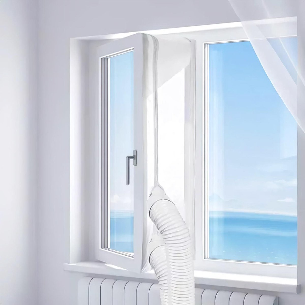 SensaHome - Airco Raamafdichting - Raamafdichtingskit Mobiele Airco  - Airco Raamafdichtingskit - Kantelraam - Wit
