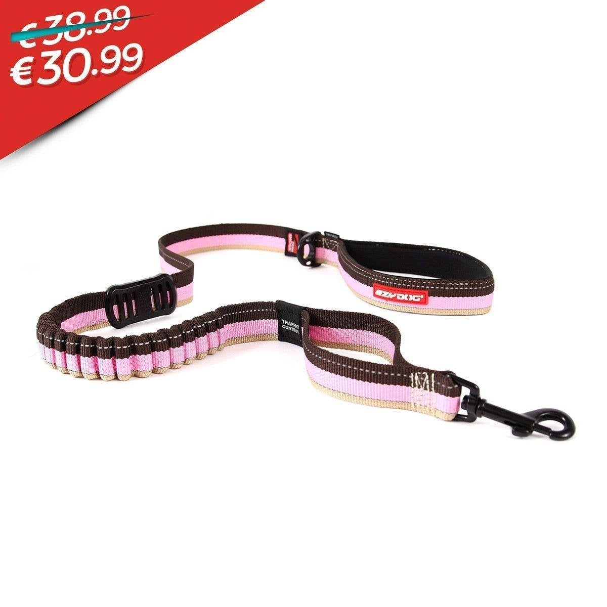 EzyDog Zero Shock - Korte Hondenriem - 64cm - Roze