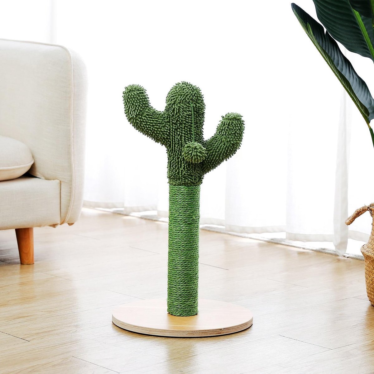 Baymate Leuke Cactus Huisdier Krabpaal Speelgoed met Bal Krabpalen voor Katten Kitten Klimmen Boom Kat Speelgoed Beschermen Meubels AMT0088GN