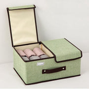TDR - Opvouwbare opbergbox - 2 vakken (midden stuk is verwijderbaar) - Stevig duurvast materiaal - 50 * 30 * 25cm- lichtgroen