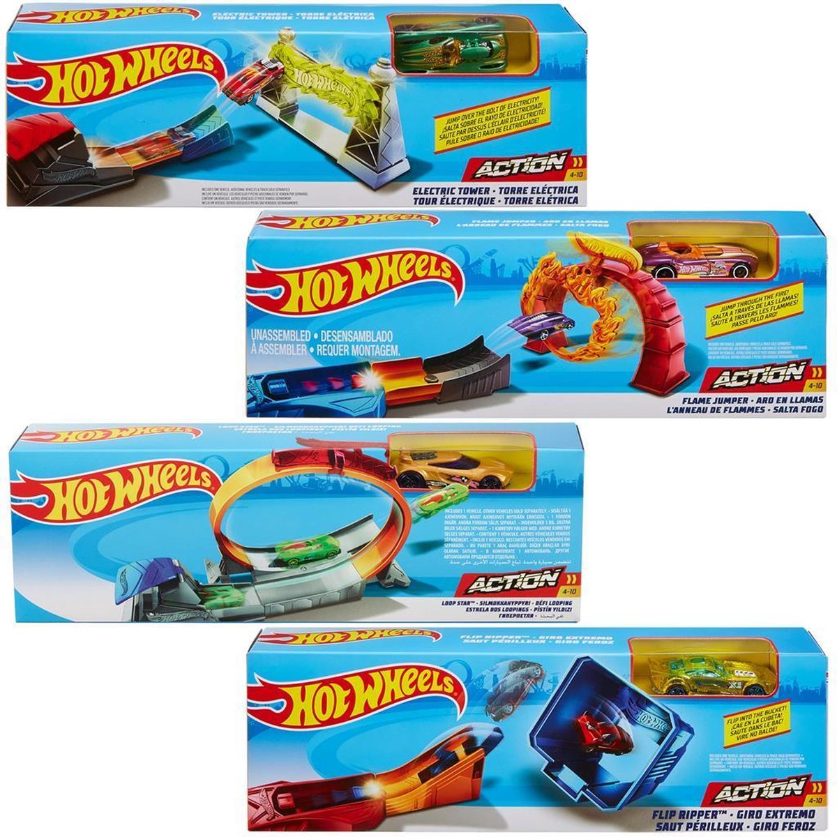 Hot Wheels Action Stuntset SET VAN VIER