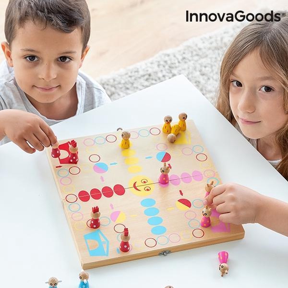 Wooden Table Set With Animals Pake Innovagoods 18 Parts